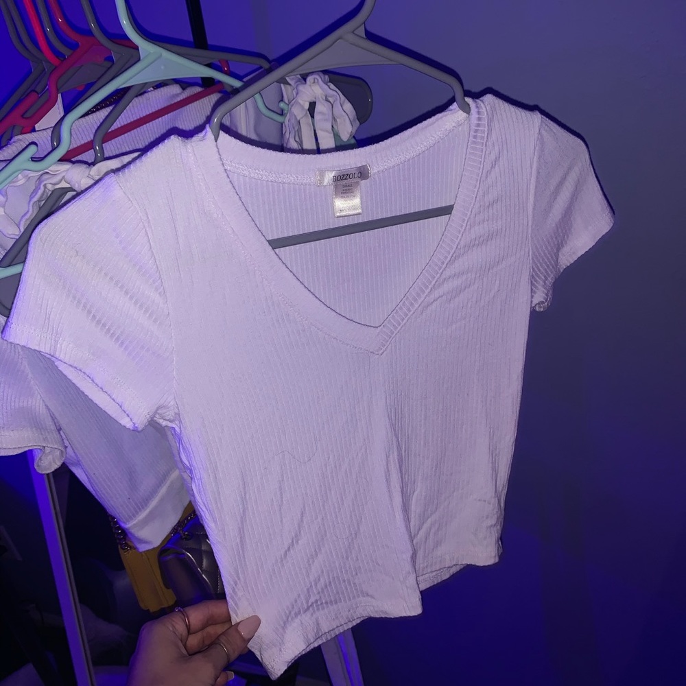 Soft white v-neck tee